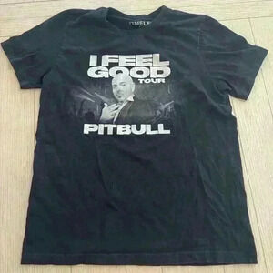 Pit bull I feel good tour black tee shirt size large!!